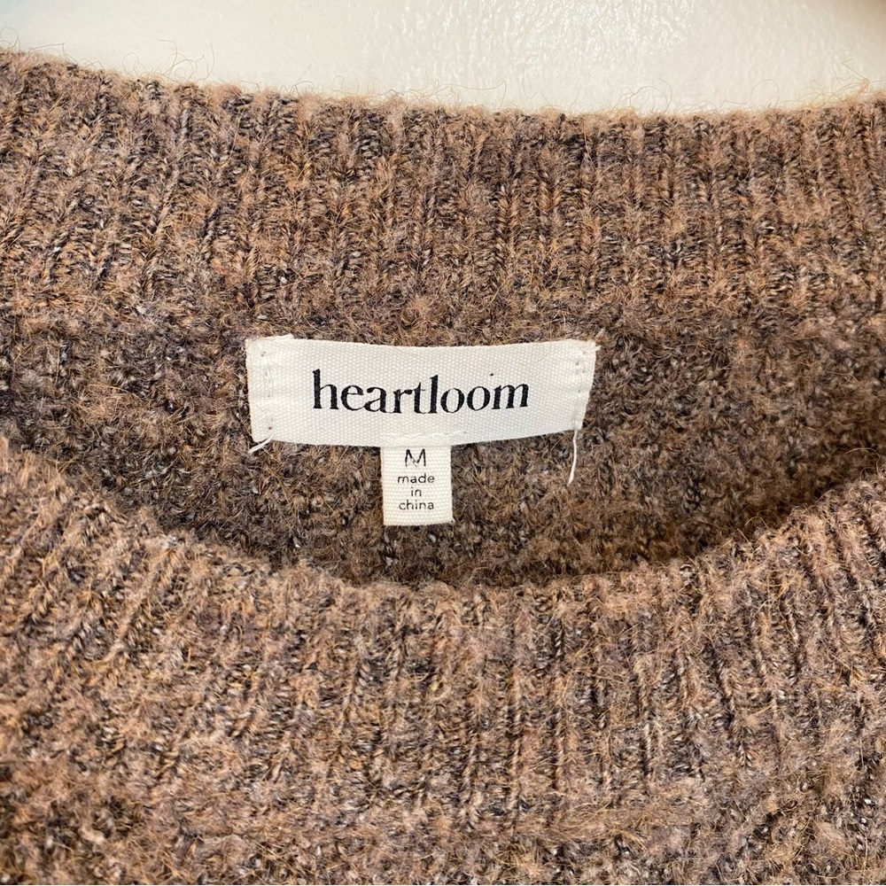 Heartloom Celine Sweater Medium Brown Crew Neck Size Medium - Picture 3 of 14